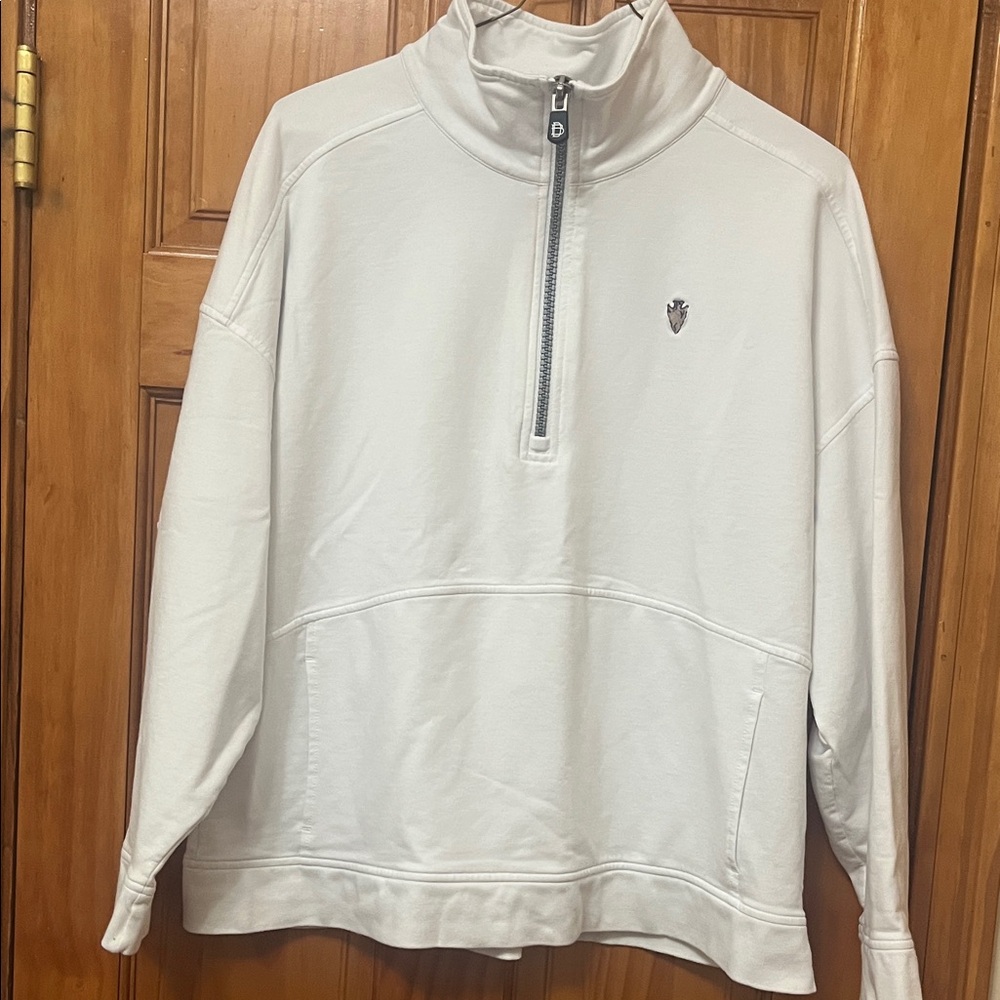 Men's Cream Zip-Up Sweater